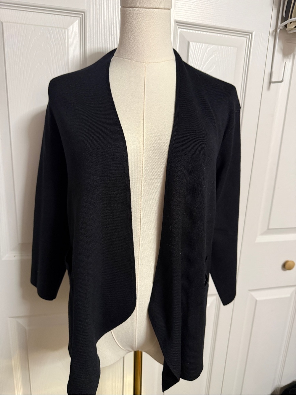 Open-Front Black Women's Cardigan Sweater